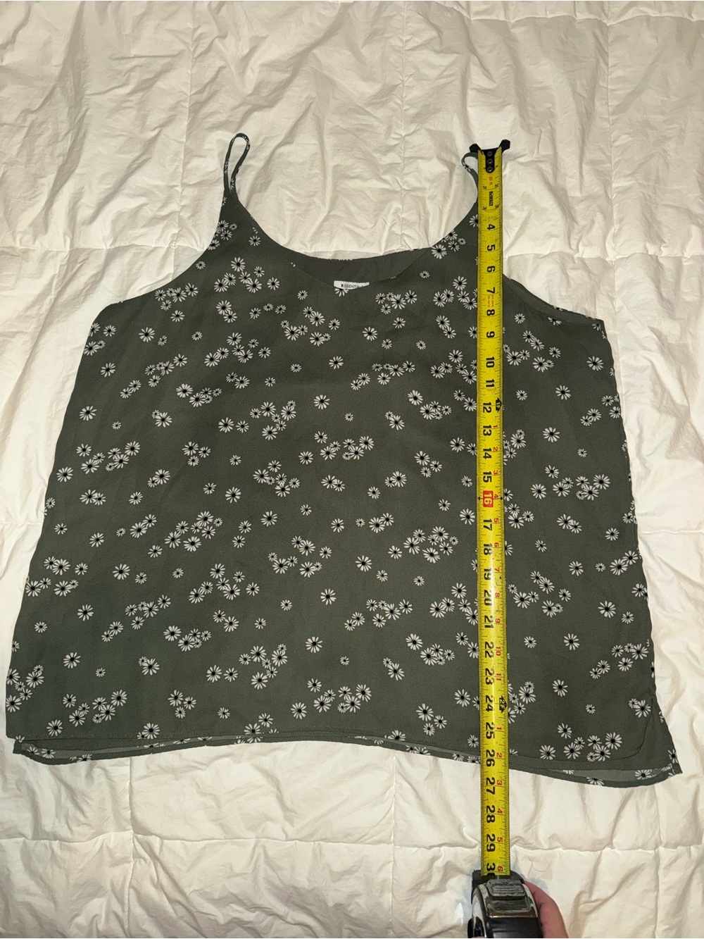 Reitmans R Essentials Olive Green Daisy Floral Cami Tank Top - Size XXL - Picture 4 of 8